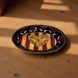 Lang EARTHENWARE Romance 9.75" Oval Veggie Serving Bowl By Karen Hillard Crouch